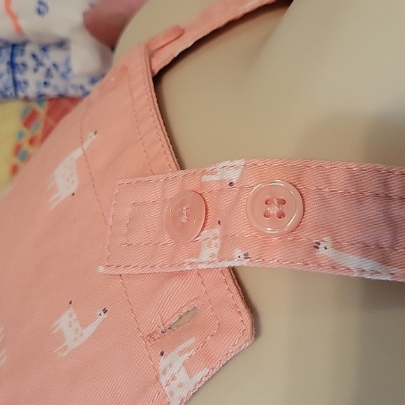 Cotton Just One You Carters pink white giraffe jumper dress adjustable straps - Picture 8 of 11